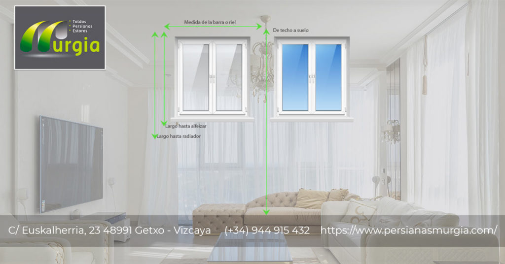 como medir la ventana para calcular las medidas de la cortina